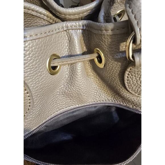 Vintage Liz Claiborne Pebble leather Drawstring Bucket Shoulder Bag Made Italy - Picture 14 of 15